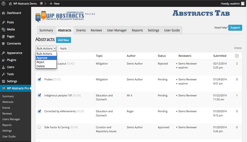 Abstracts Tab
