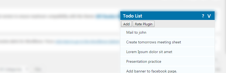 WP Admin Todo List