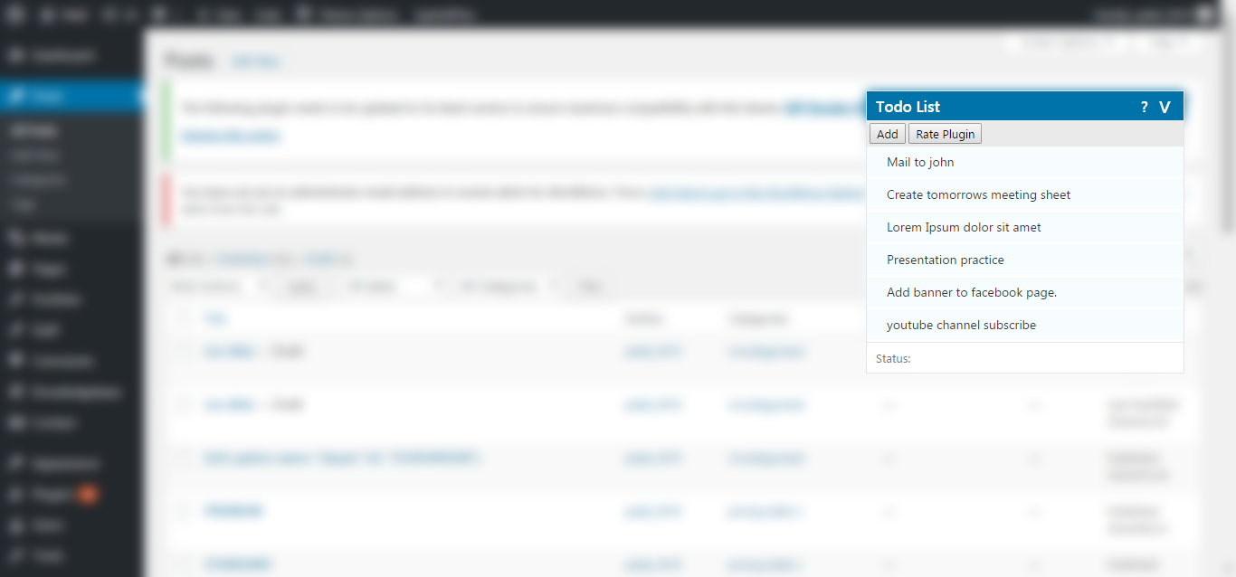 WP Admin Todo List