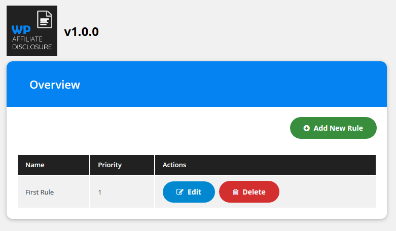 Admin: Settings page