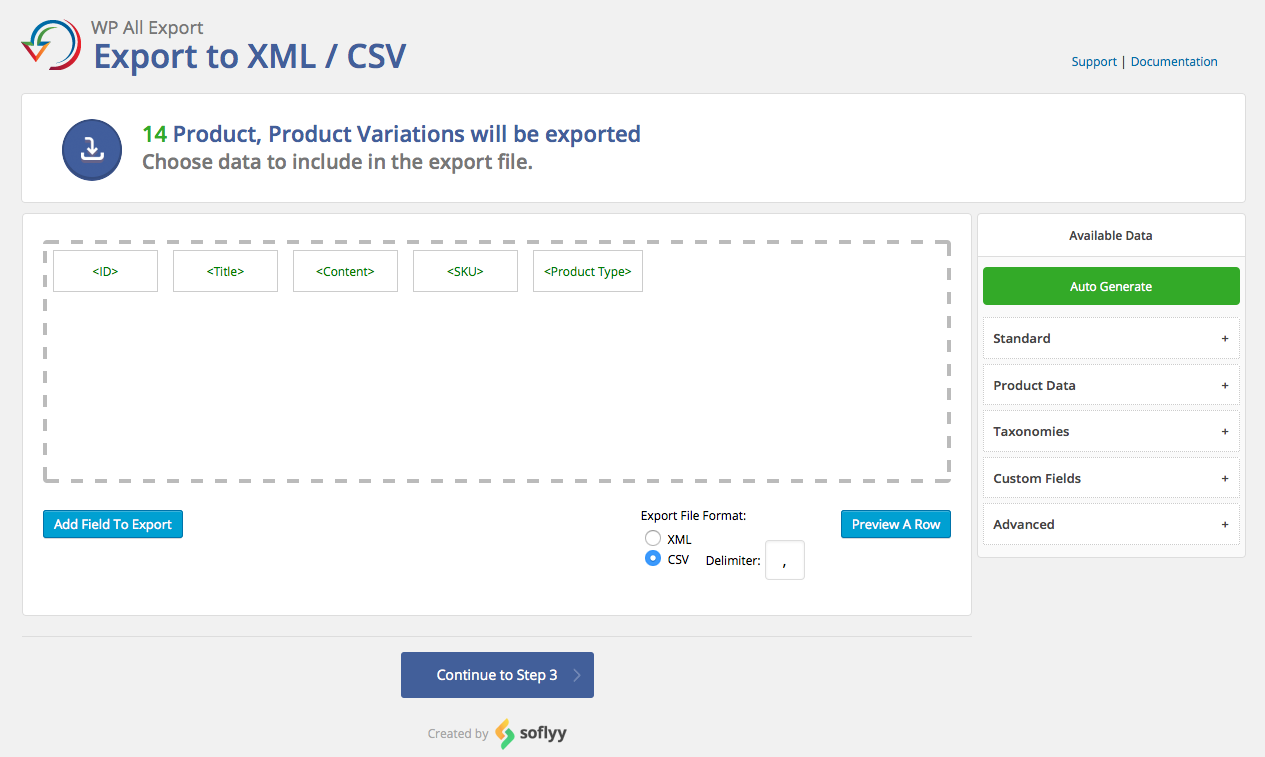 Export any WordPress data to XML/CSV