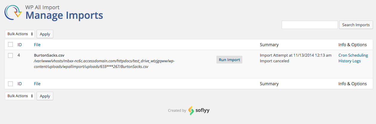 Manage imports.