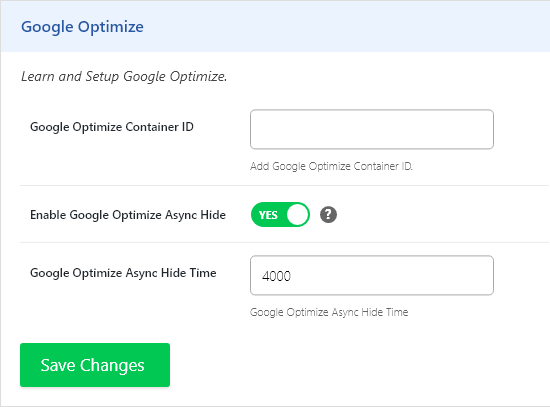 Google Analytics by Analytify - <a href="https://analytify.io/pricing?utm_source=wp-org&amp;utm_medium=screenshots&amp;utm_campaign=pro-upgrade&amp;utm_content=Google+Optimize">Google Optimize A/B Testing</a>