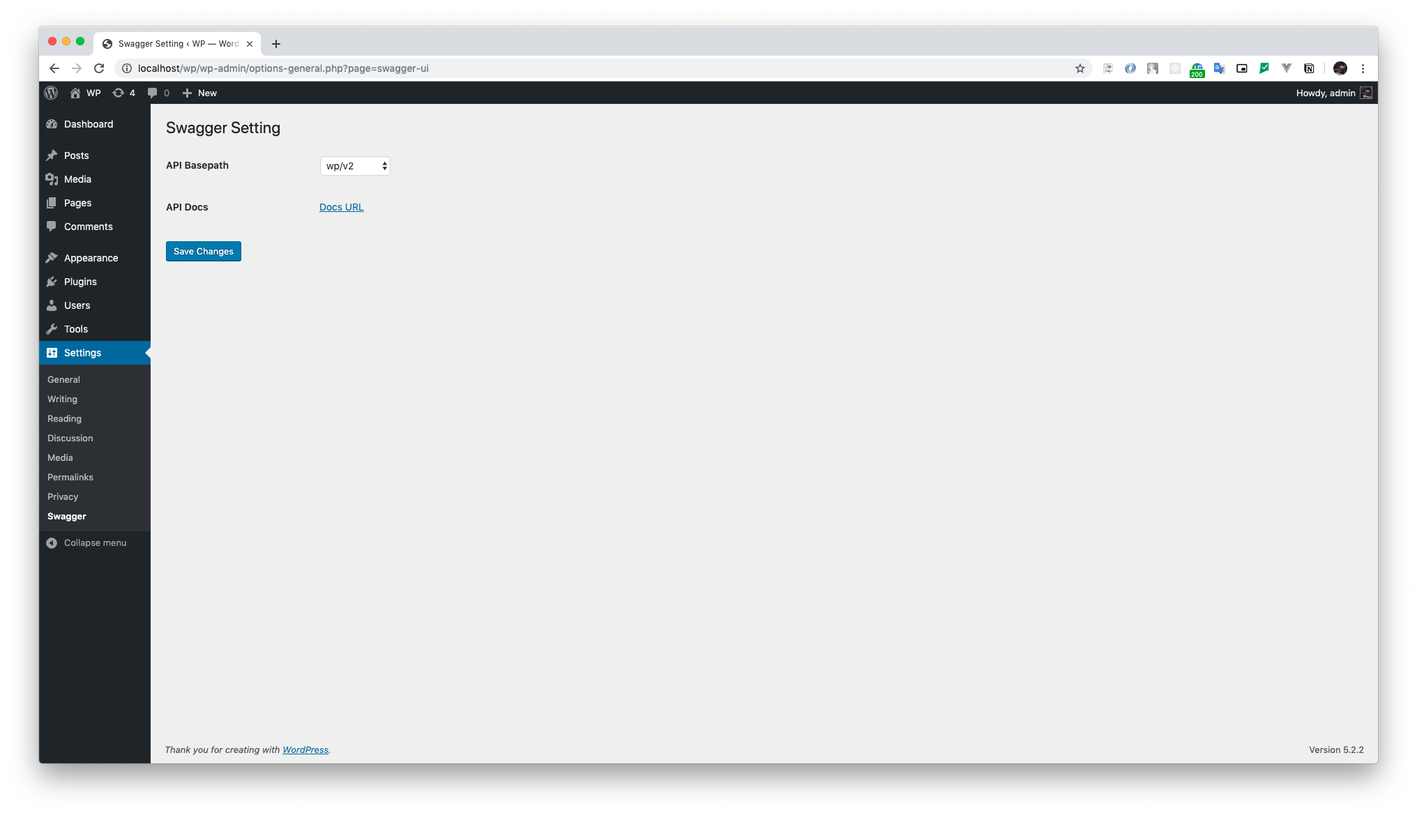 Options to choose namespace Rest API