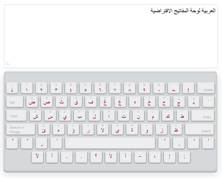 Arabic Virtual Keyboard structure.