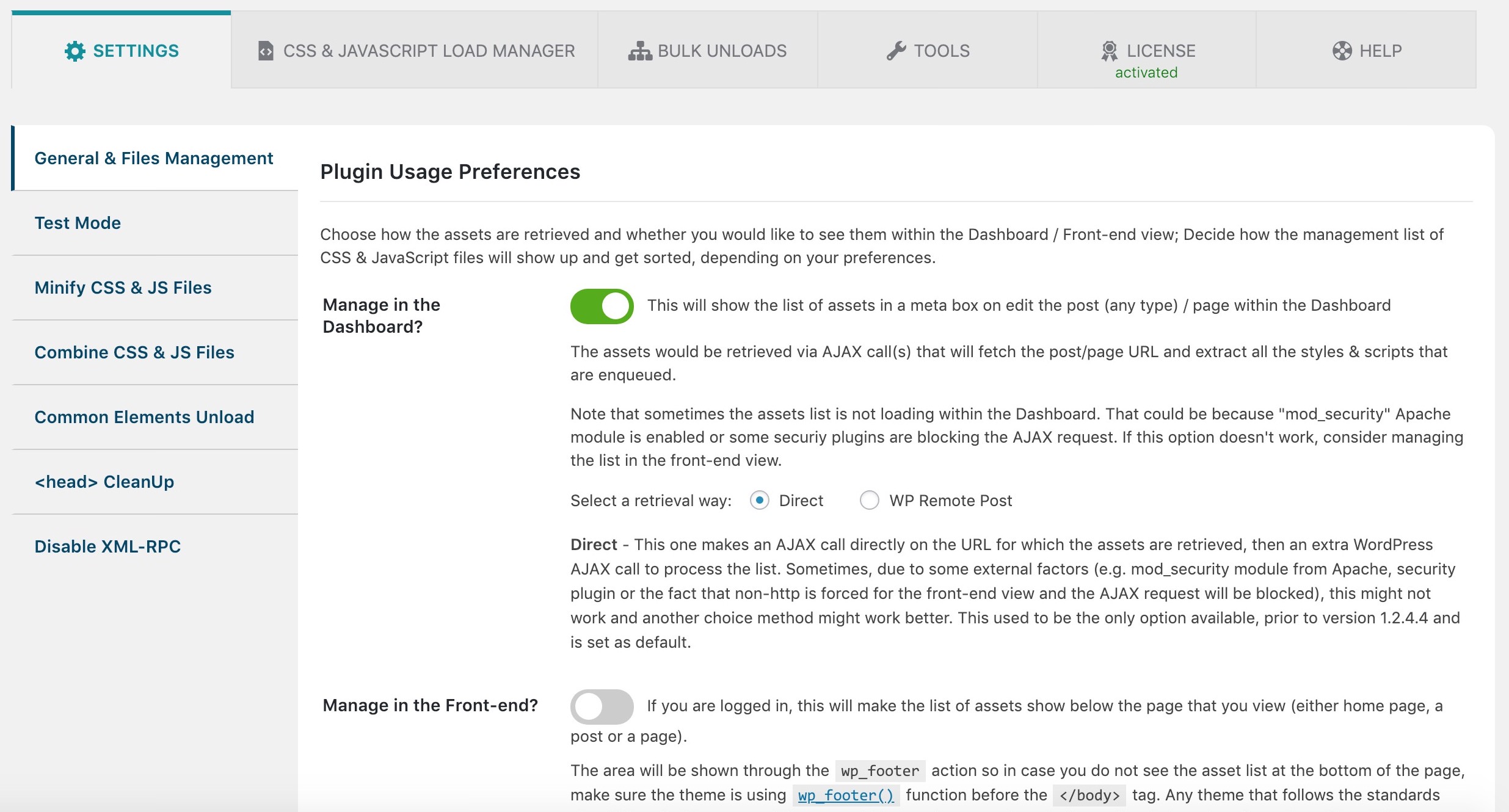 Plugin Usage Preferences (From