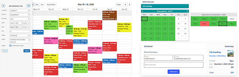 WordPress 外掛 WP BASE Booking of Appointments, Services and Events 的封面圖片。