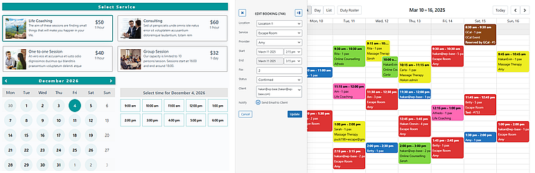 WP BASE Booking of Appointments, Services and Events preview