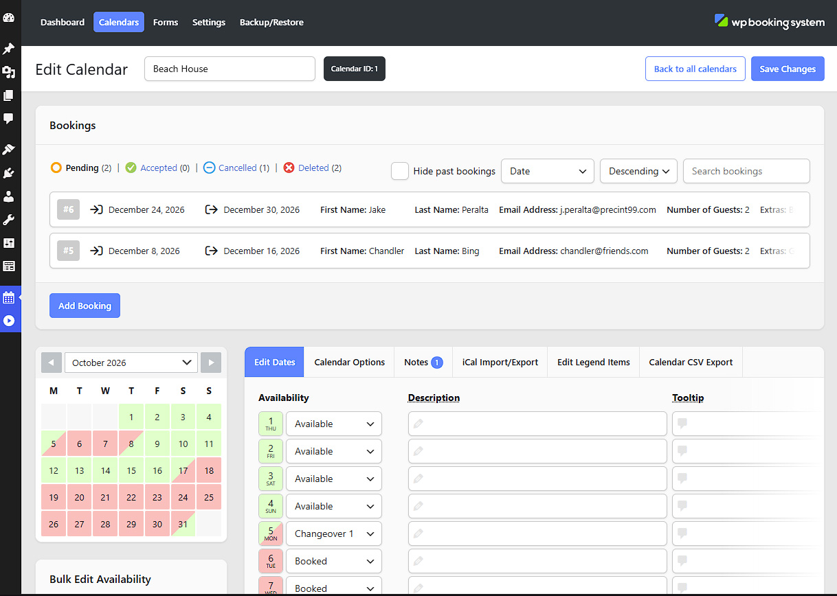 Calendar Editor