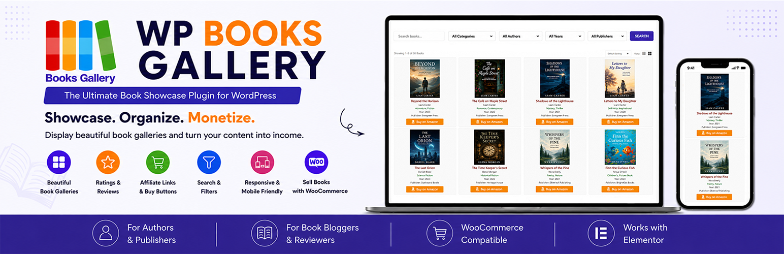 Books Gallery – Book Showcase, Library & Affiliate Plugin
