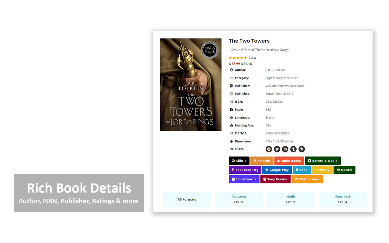 Author, ISBN, Ratings & more