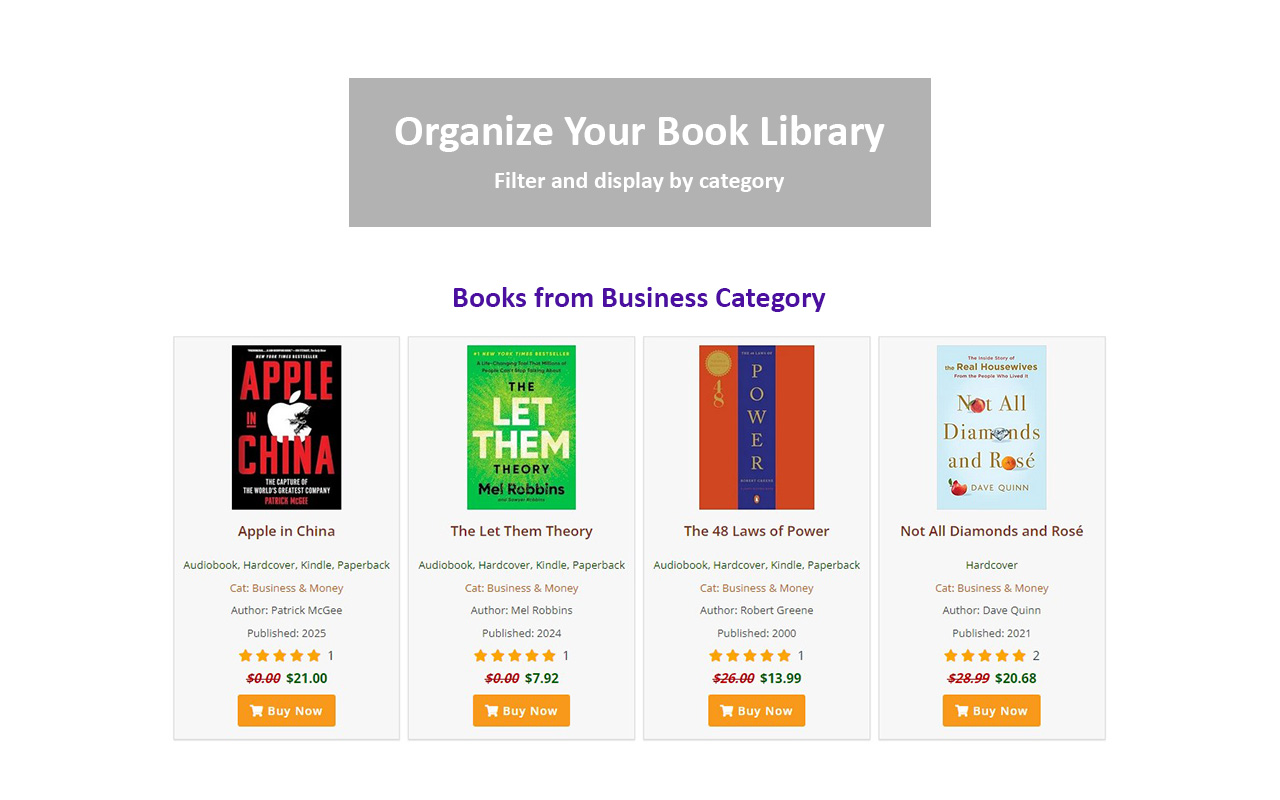 Organize Books by Category