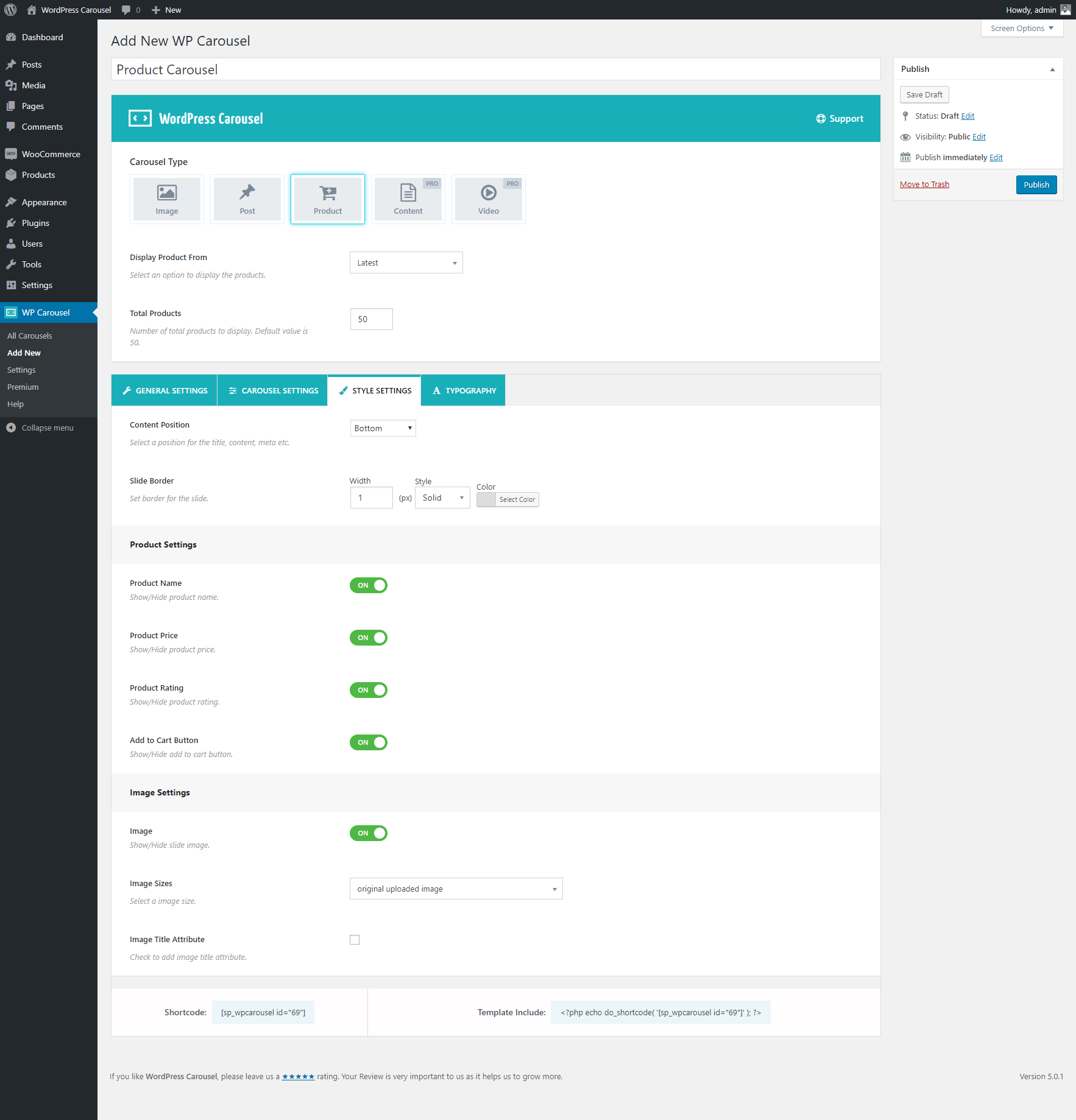 Product Carousel.