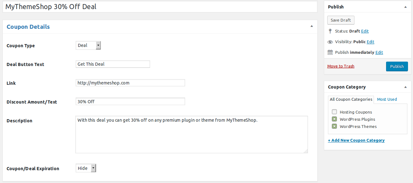 Wp coupons and deals