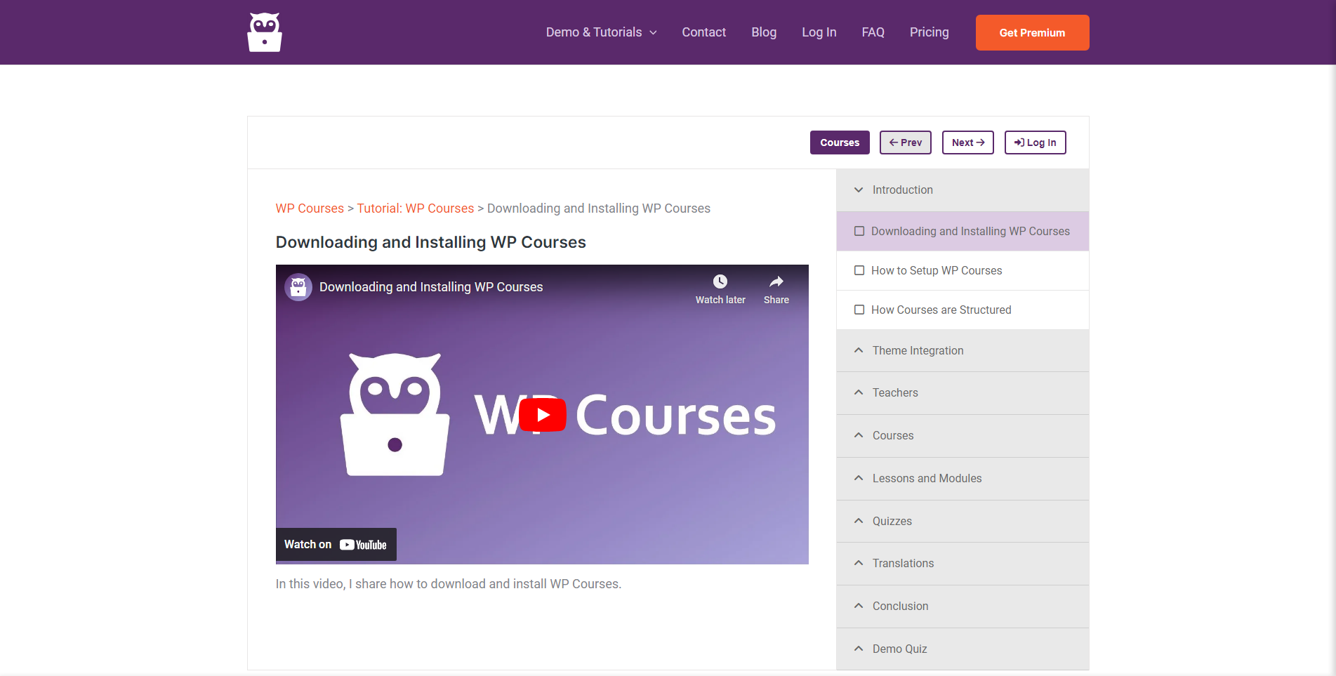 The lesson view is where your course content resides and where users naviagate through your course content.