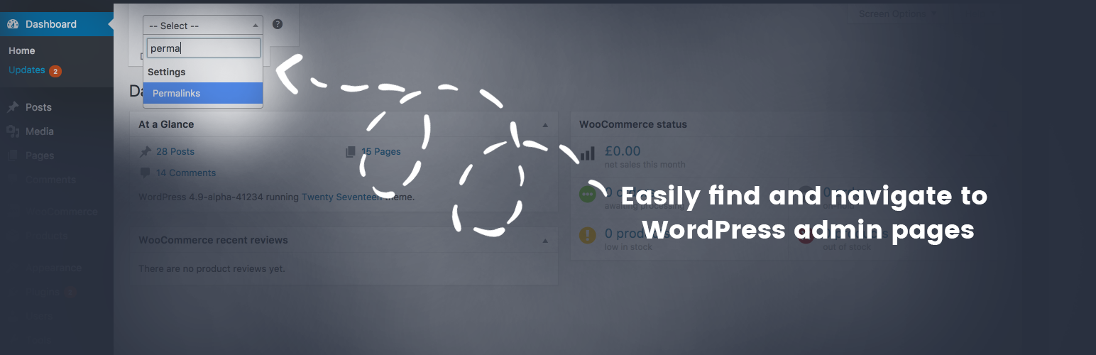 WP Dashboard Quick Search