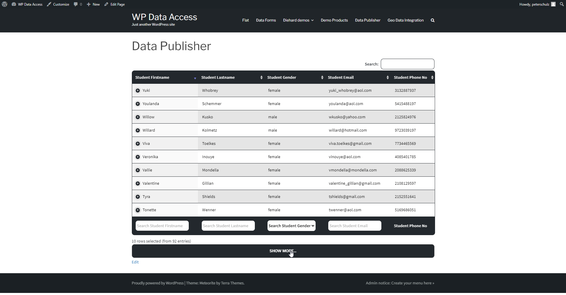 WP Data Access – WordPress App, Table and Form Builder plugin