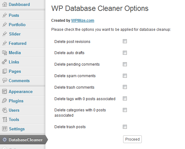 WP Database Cleaner