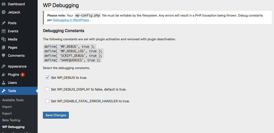 WP Debugging