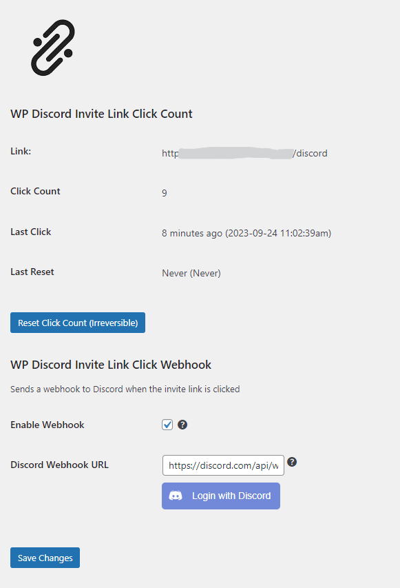 Image showing the admin area count page