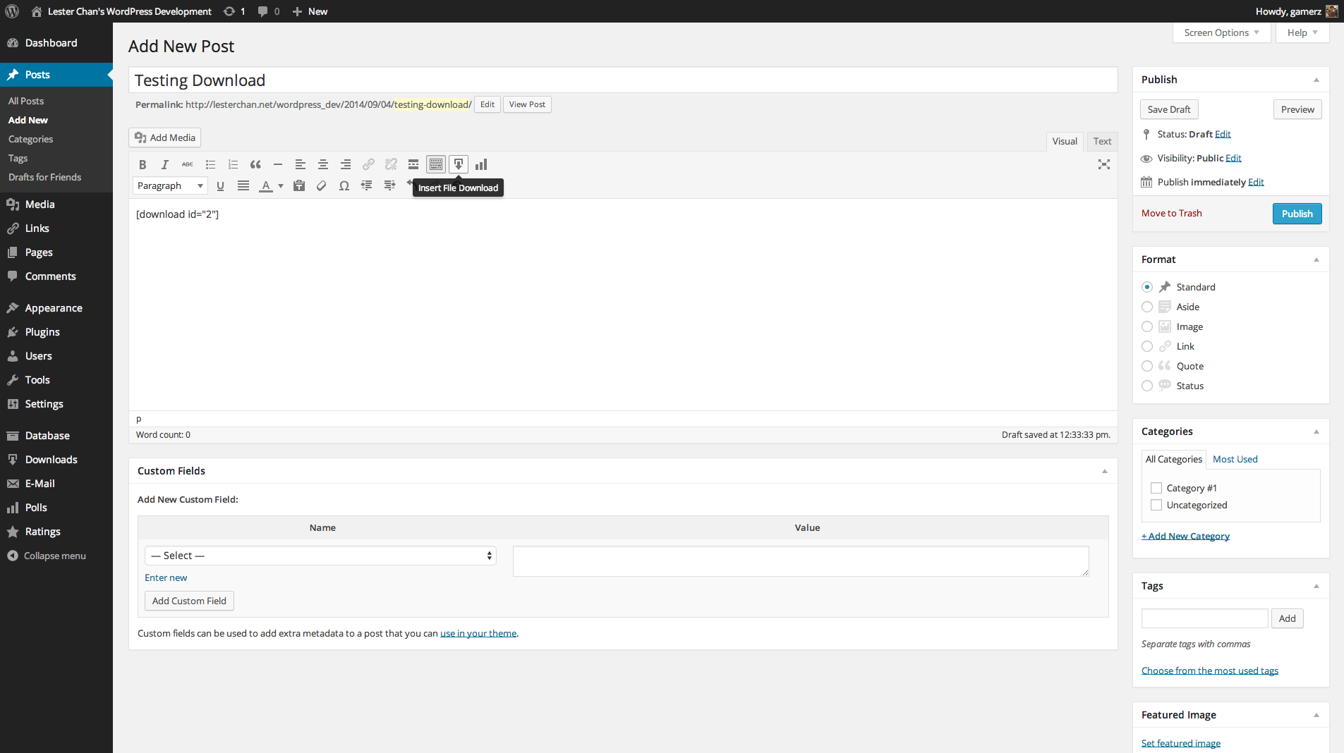 Admin - Downloads Embedded