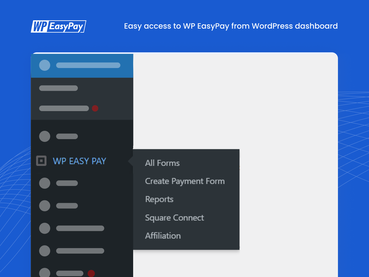 Dashboard WP Easy Pay WordPress