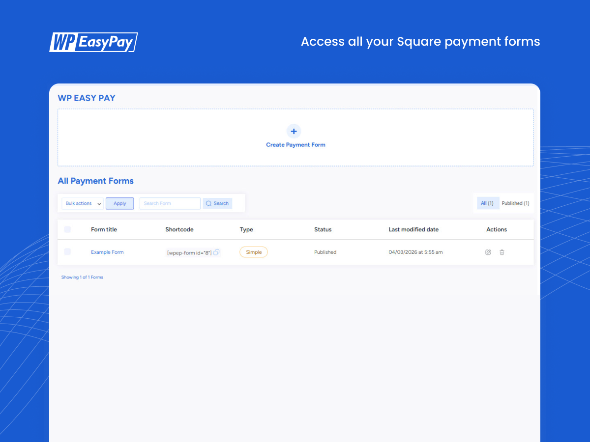 WP Easy Pay – Payment and Donation form Builder for Square