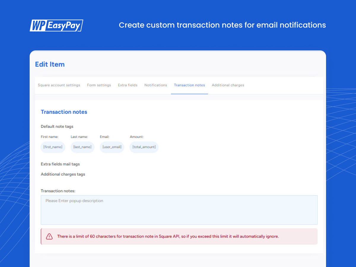WP Easy Pay – Payment and Donation form Builder for Square