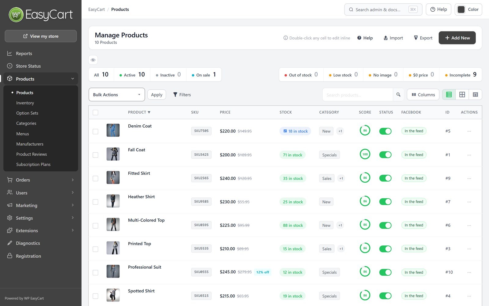 Managing your products.