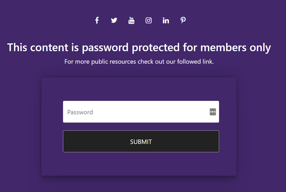 Wp Edit Password Protected &#8211; Create Member/User Only Page &amp; Design Password Protected Form