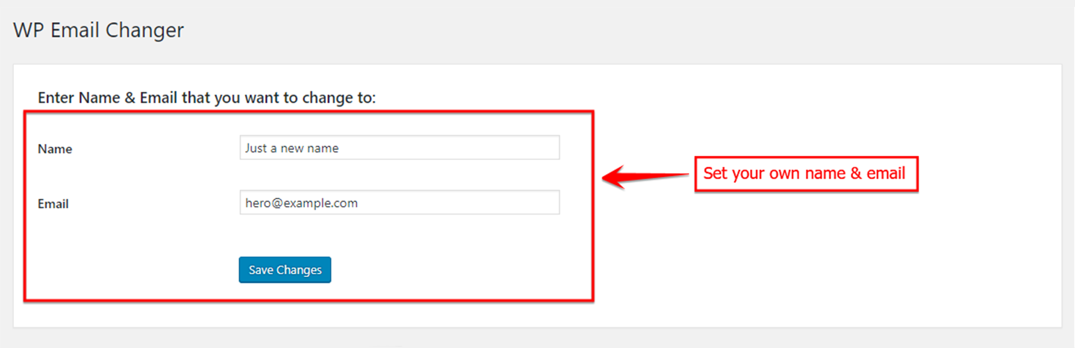 WP Email Changer