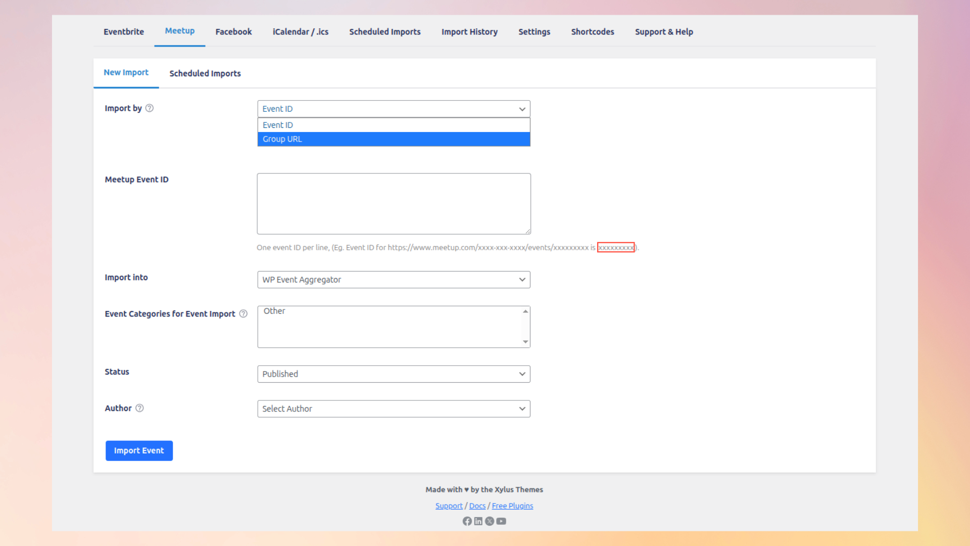 Import events from Meetup.