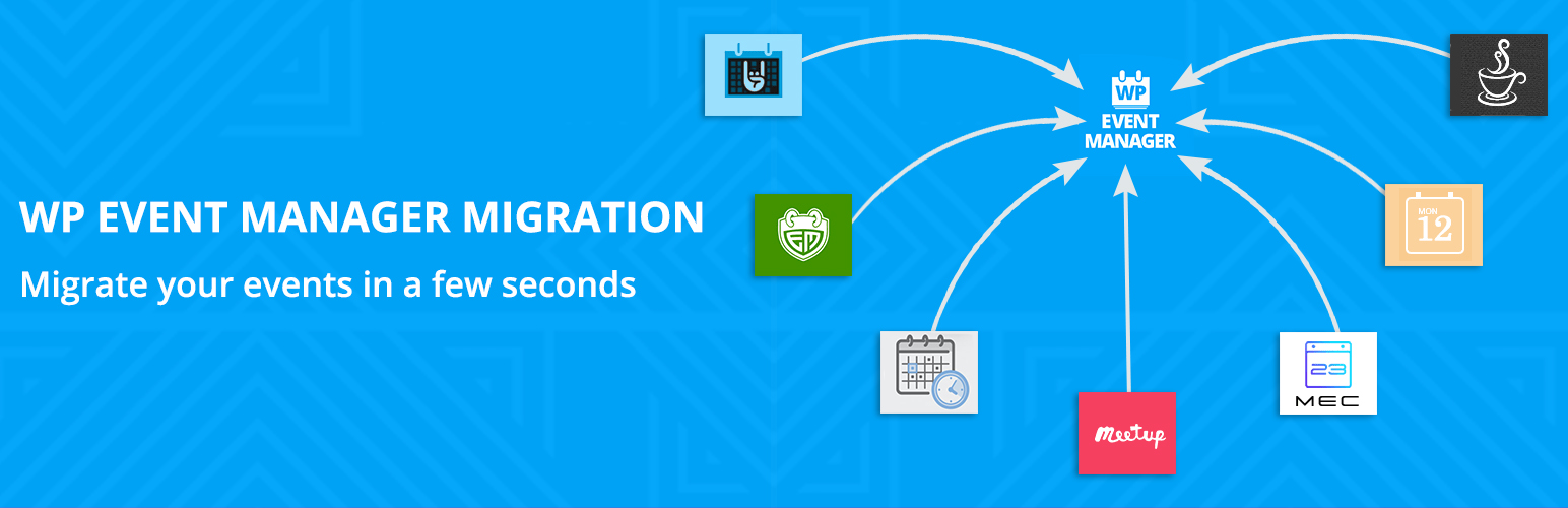 WordPress 外掛 WP Event Manager Migration 的封面圖片。