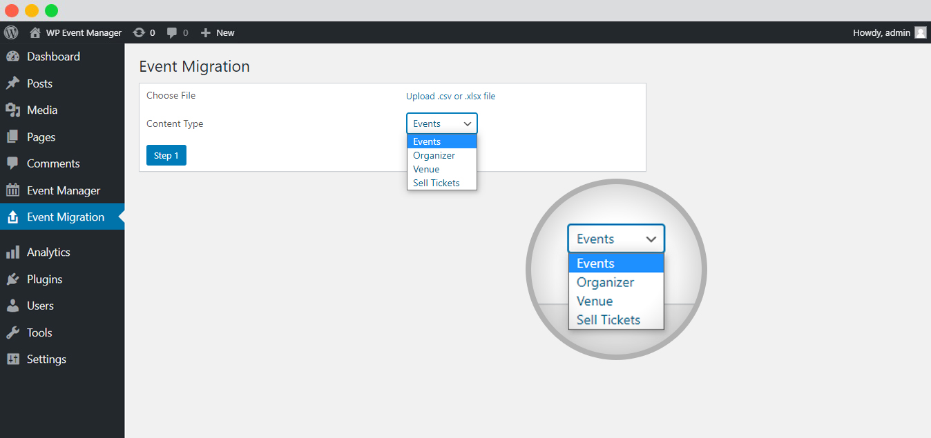 WP Event Manager Migration - Screenshot 1