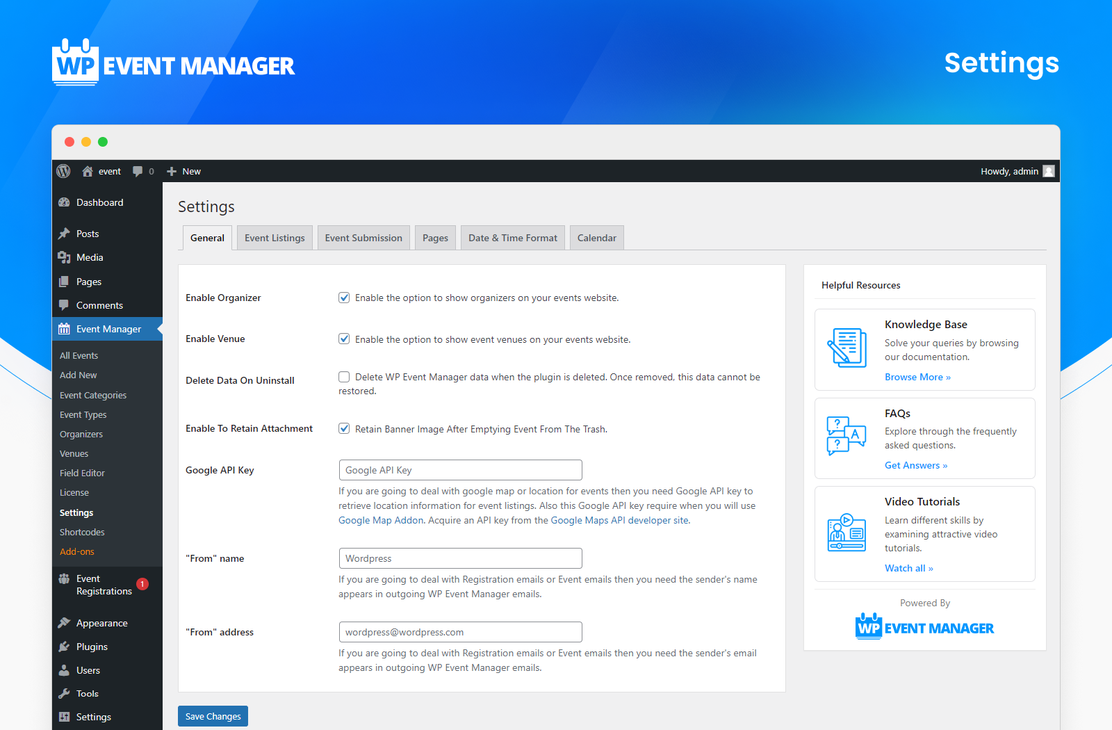 <p>Settings - Admin Panel</p>