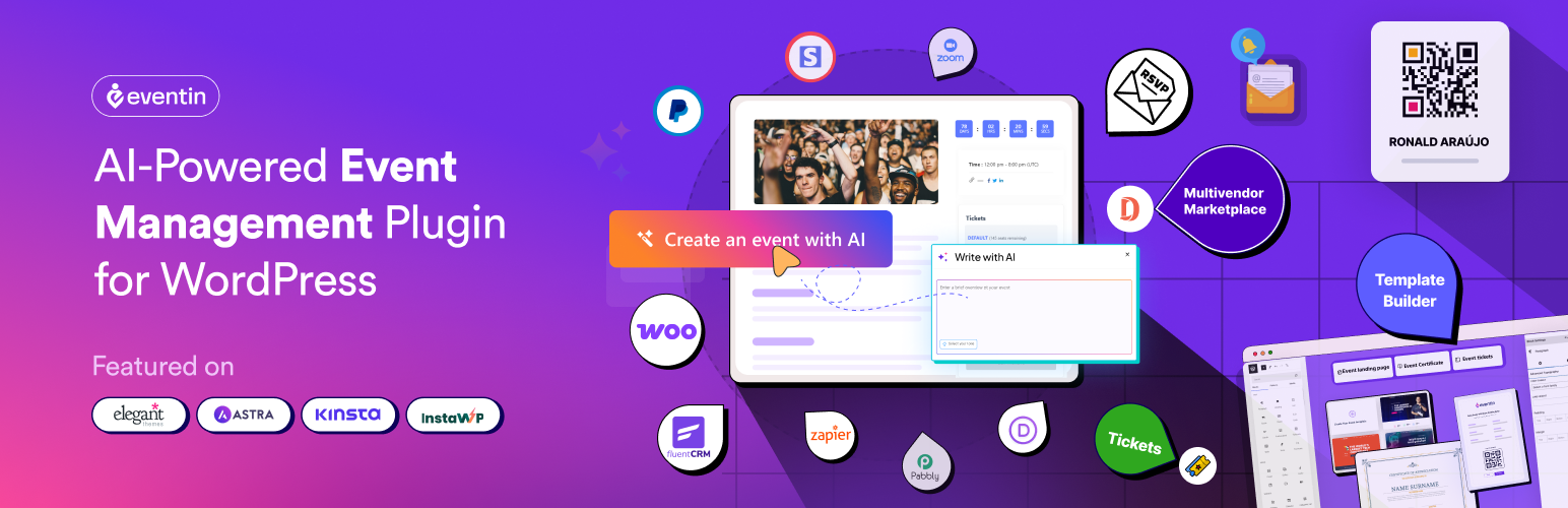 WordPress 外掛 Event Manager, Events Calendar, Tickets, Registrations – Eventin 的封面圖片。
