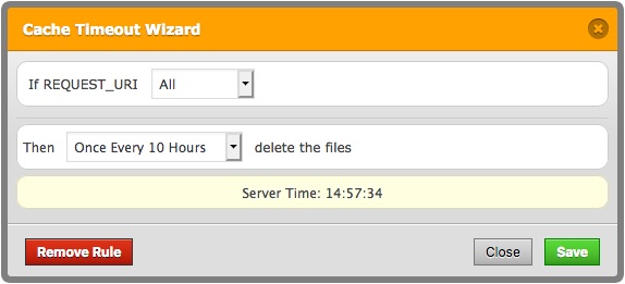 All cached files are deleted at the determinated time