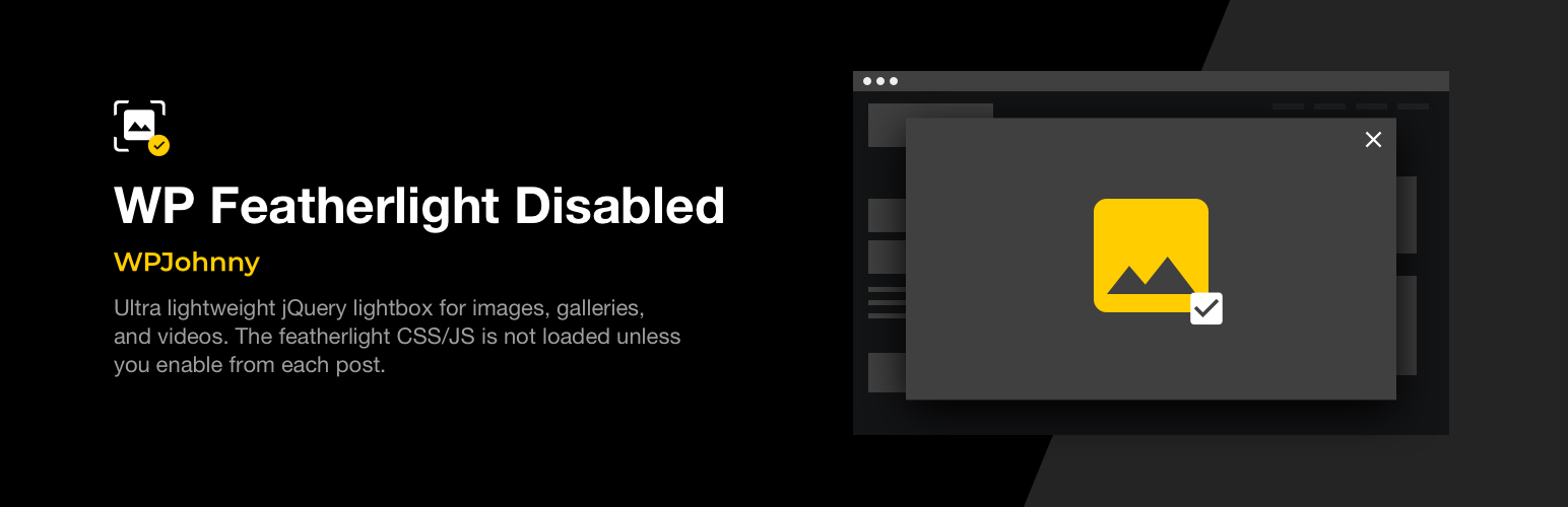 WordPress 外掛 WP Featherlight Disabled 的封面圖片。