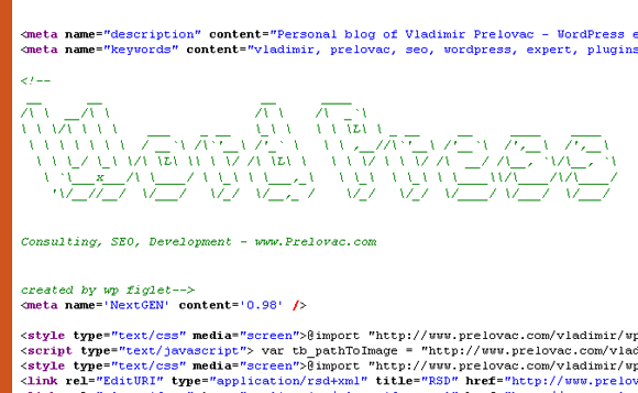 WP Figlet in action on my home page