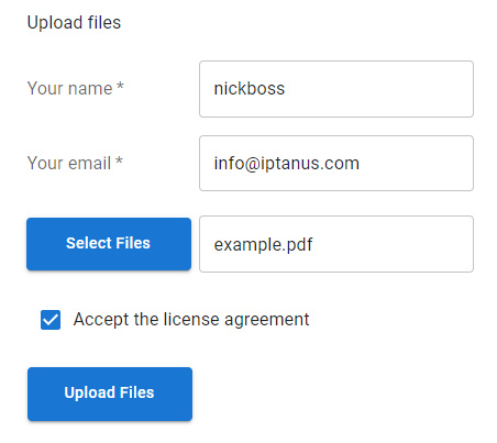 A screenshot of the plugin with additional form fields.