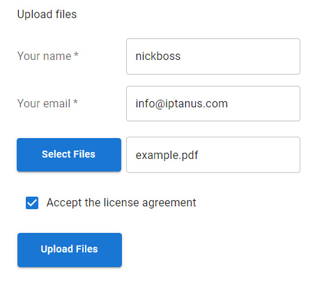 Collect a name, a reference, a category — alongside the file.