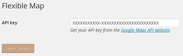 Setting screen with API key field