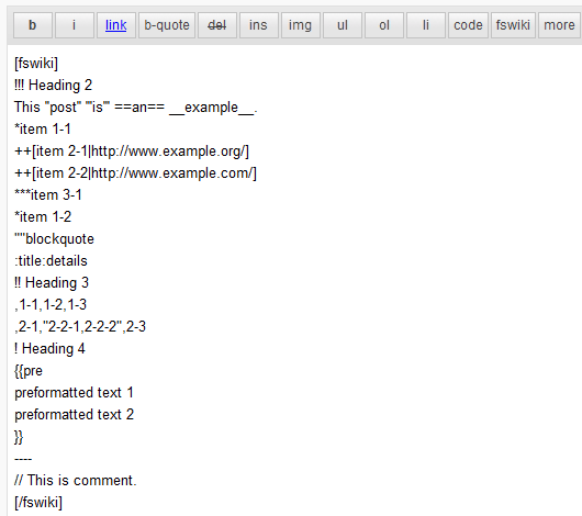 The markup example