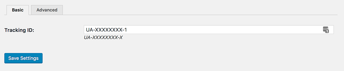 Paste your Tracking ID and you are set to go
