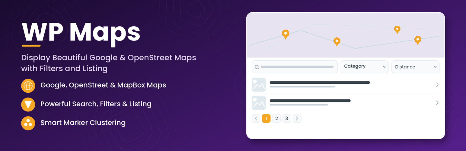WP Maps – Google Maps, OpenStreetMap, Mapbox, Store Locator with Search, Filters & Listings