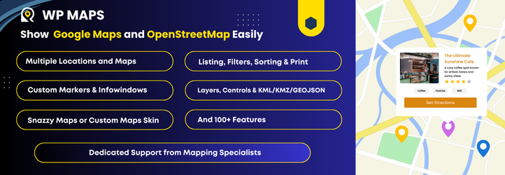 WP Maps – Store Locator,Google Maps,OpenStreetMap,Mapbox,Listing,Directory & Filters