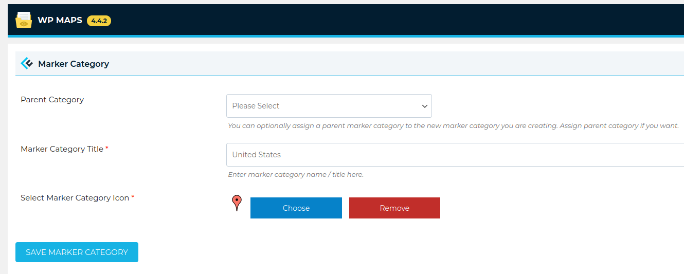 Add marker category page.

<ol>
<li>Add custom icon to marker category.</li></ol>