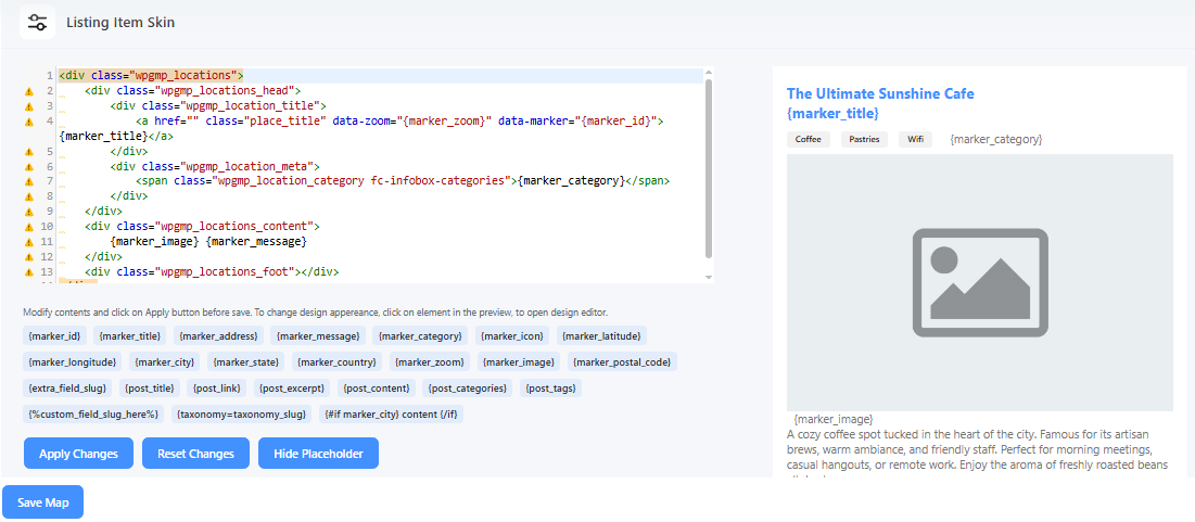 Listing Item Skins – Choose from different styles for listing item design
