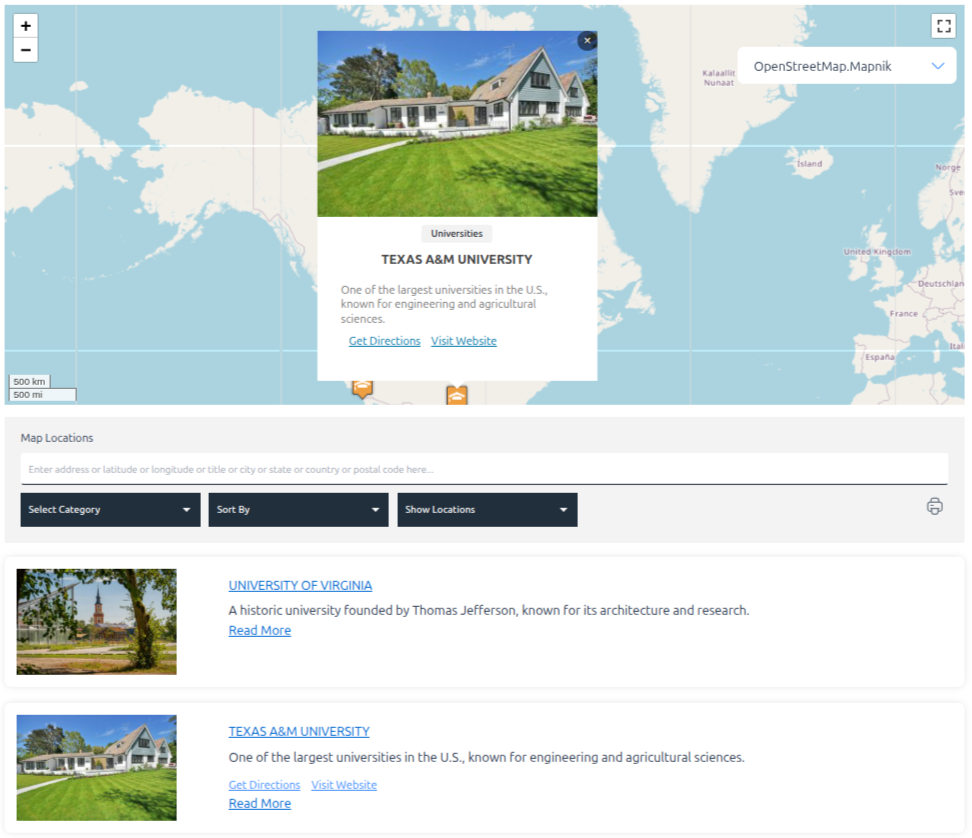 Open Source Map Page – Create maps using OpenStreetMap or Leaflet