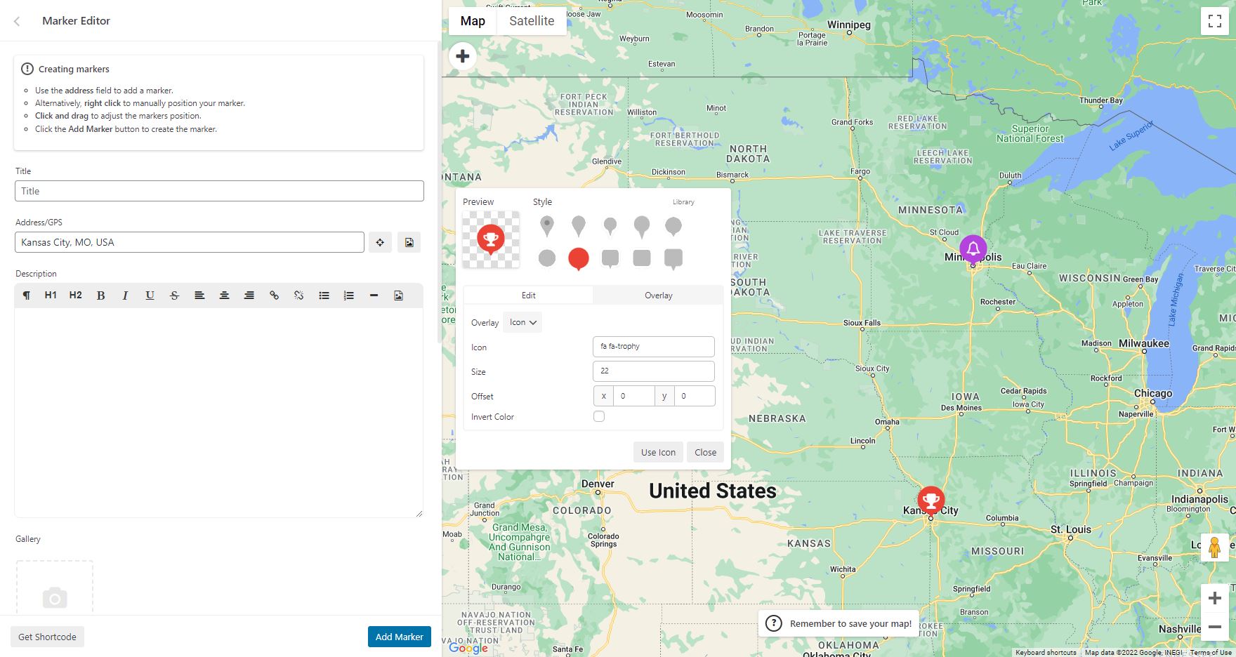 WP Google Maps Pro version: Add custom markers to your Google map